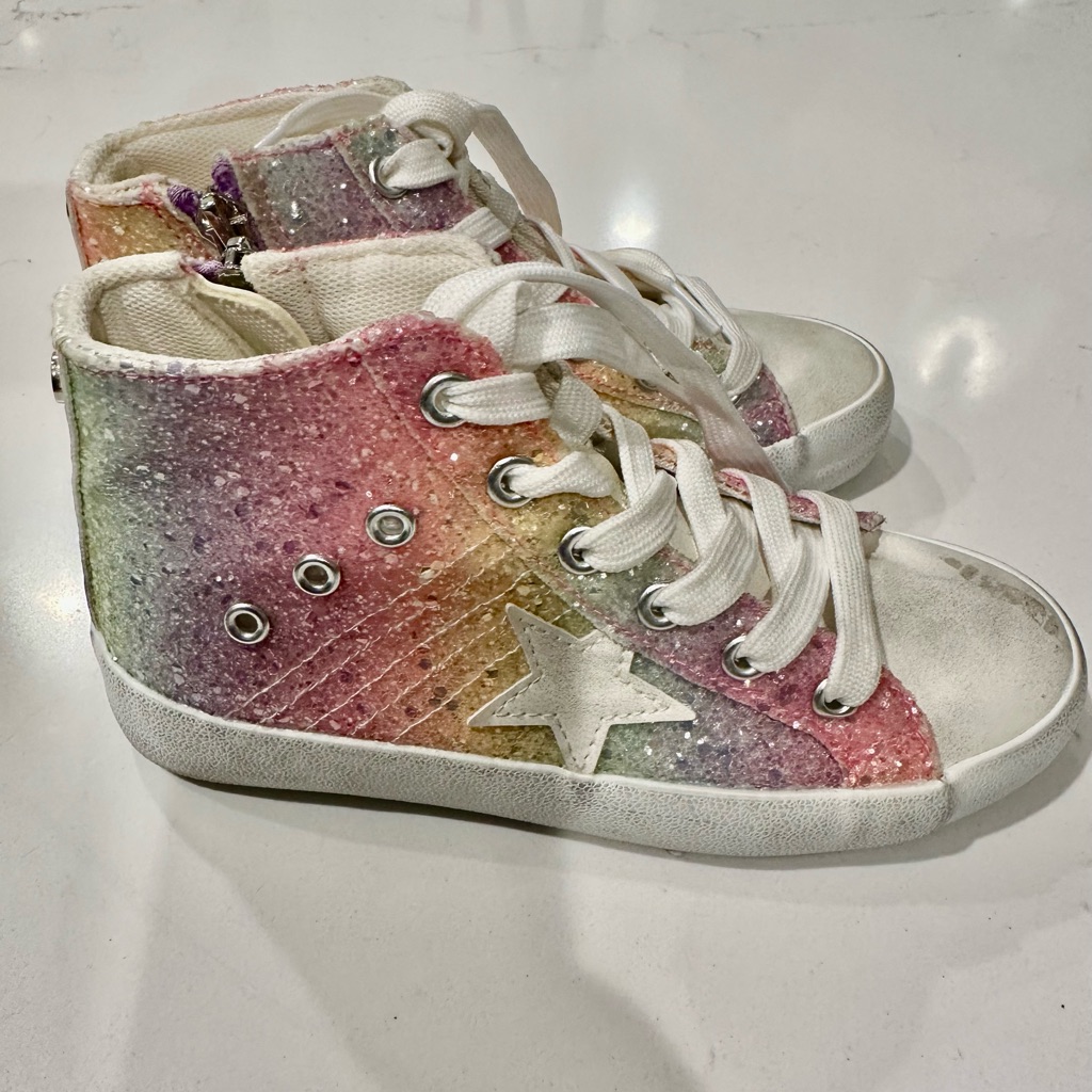 Kids Glitter High-Top Sneakers By Mina. Size 13m. Like New.
